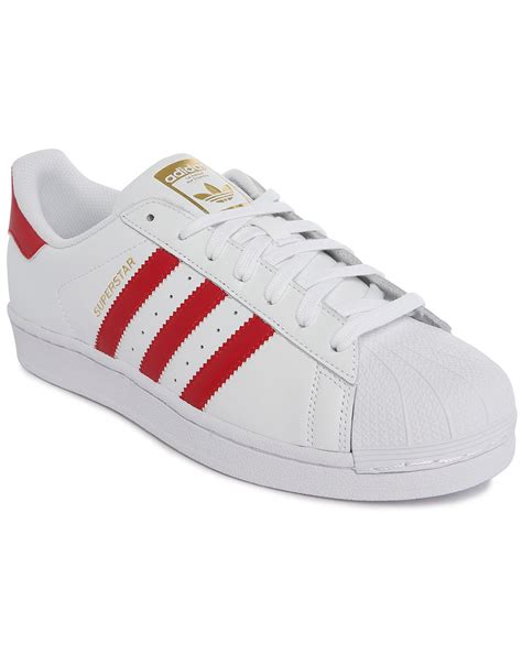 adidas stripes weiß rot|adidas striped leather shoes.